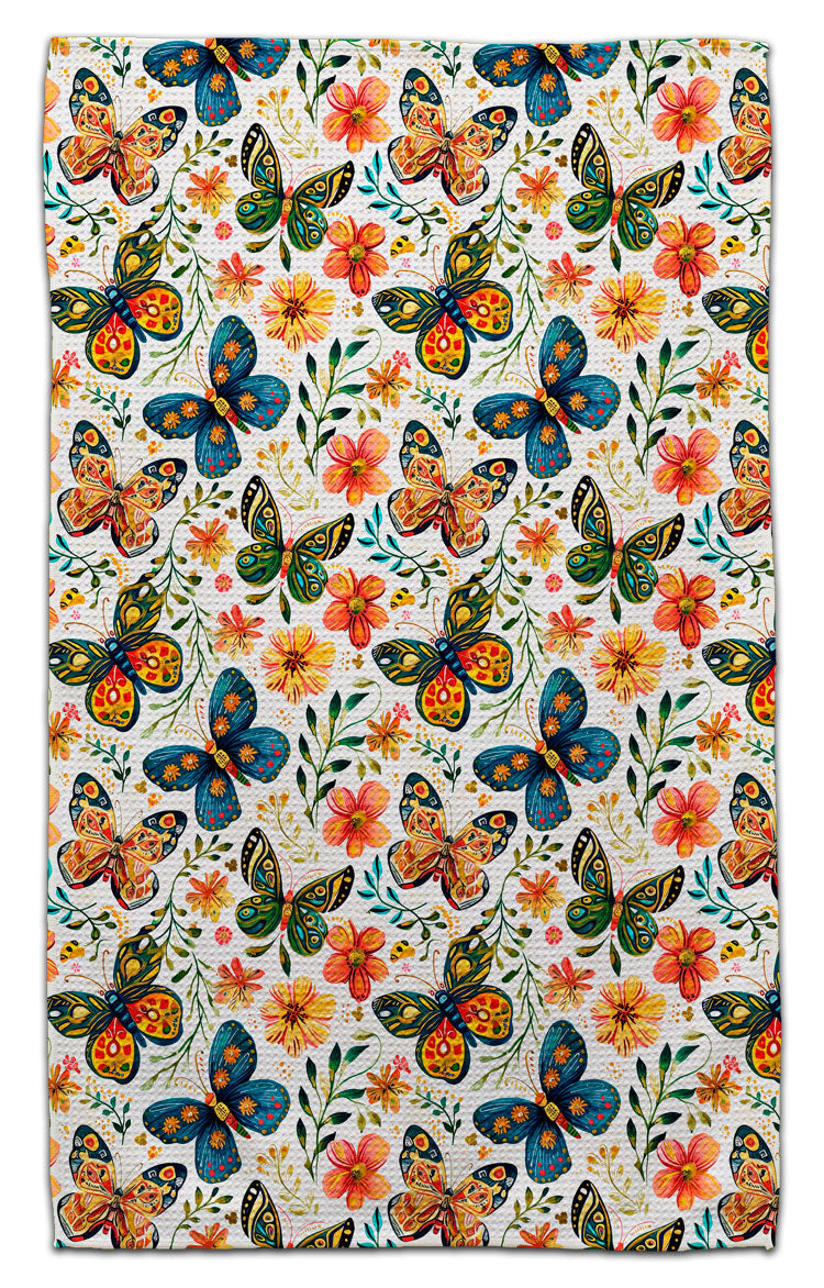 Folk Art Butterflies Eco-Friendly Towel