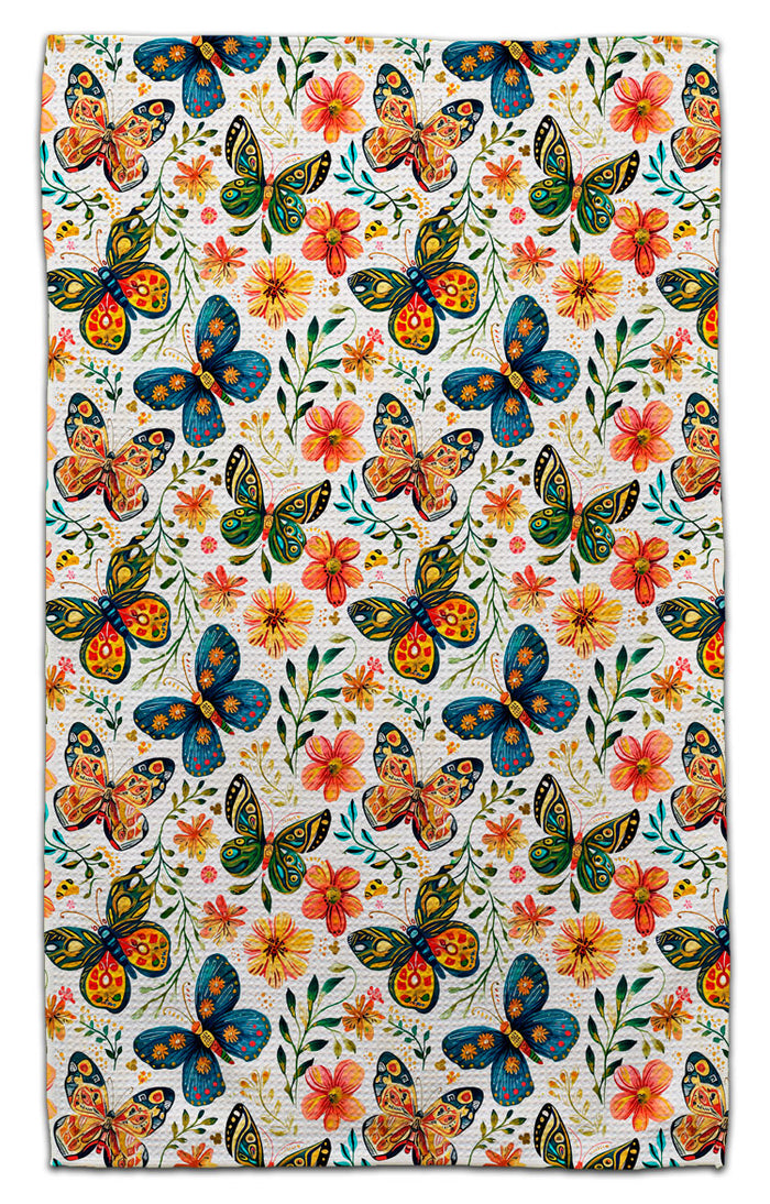 Folk Art Butterflies Eco-Friendly Towel