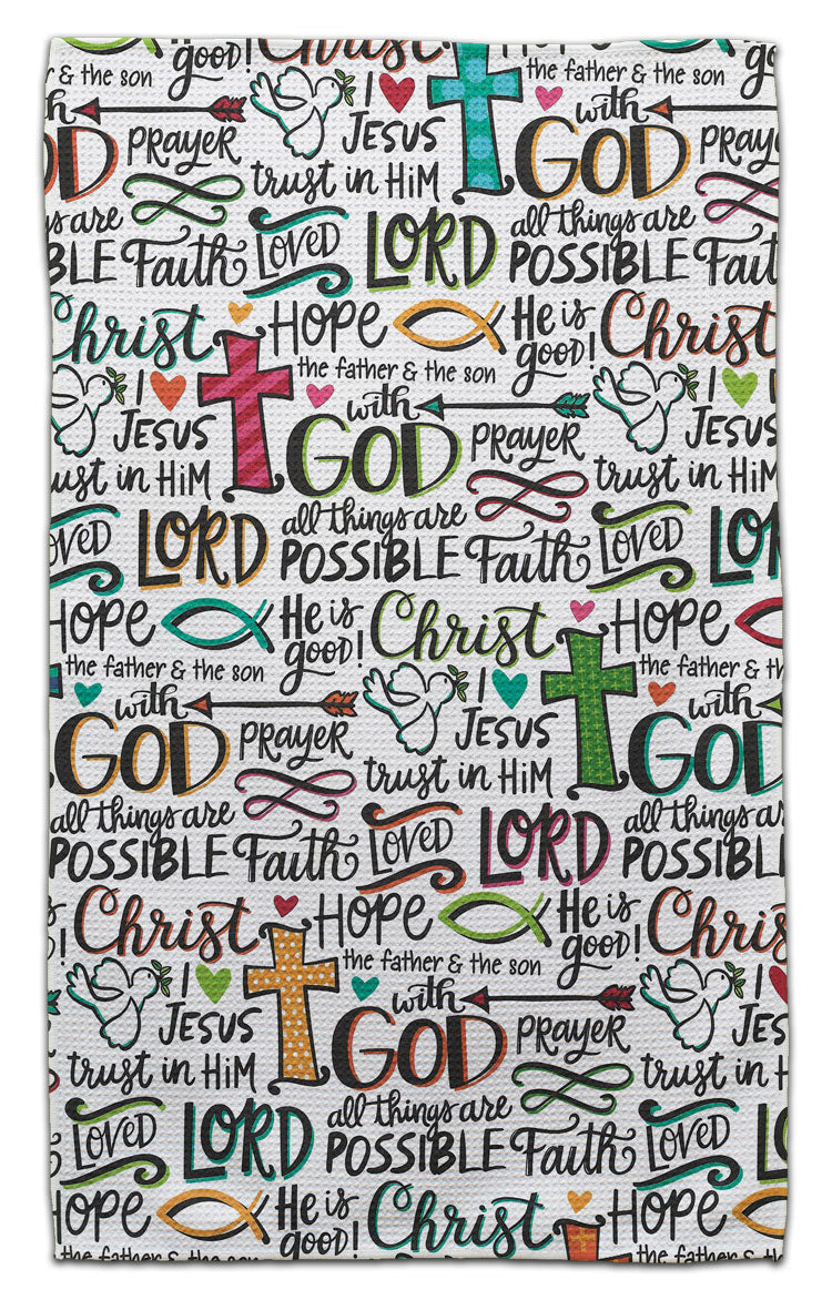 Christian Words and Crosses Eco-Friendly Towel