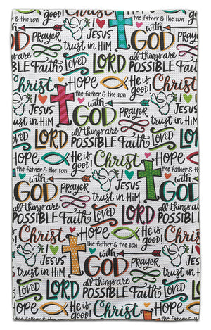 Christian Words and Crosses Eco-Friendly Towel