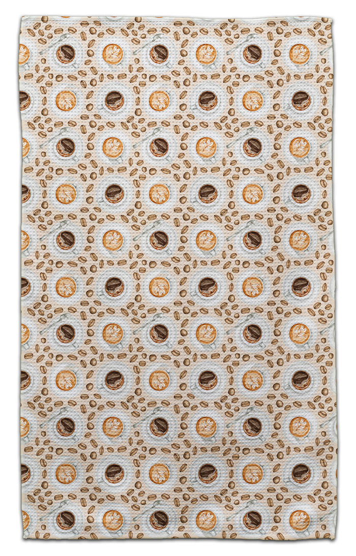 Coffee Cups and Beans Eco-Friendly Towel