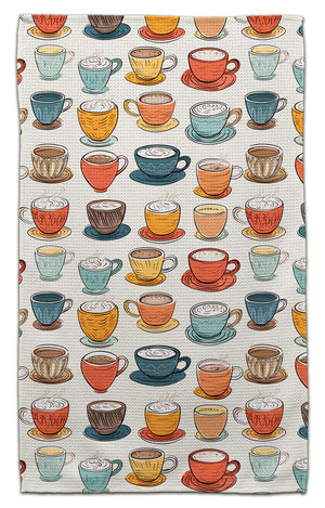 Coffee Cups on Saucers Eco-Friendly Towel