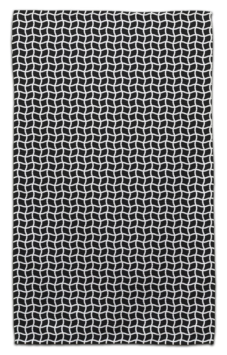 Black and White Wavy Mesh Eco-Friendly Towel