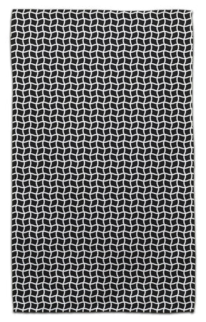 Black and White Wavy Mesh Eco-Friendly Towel