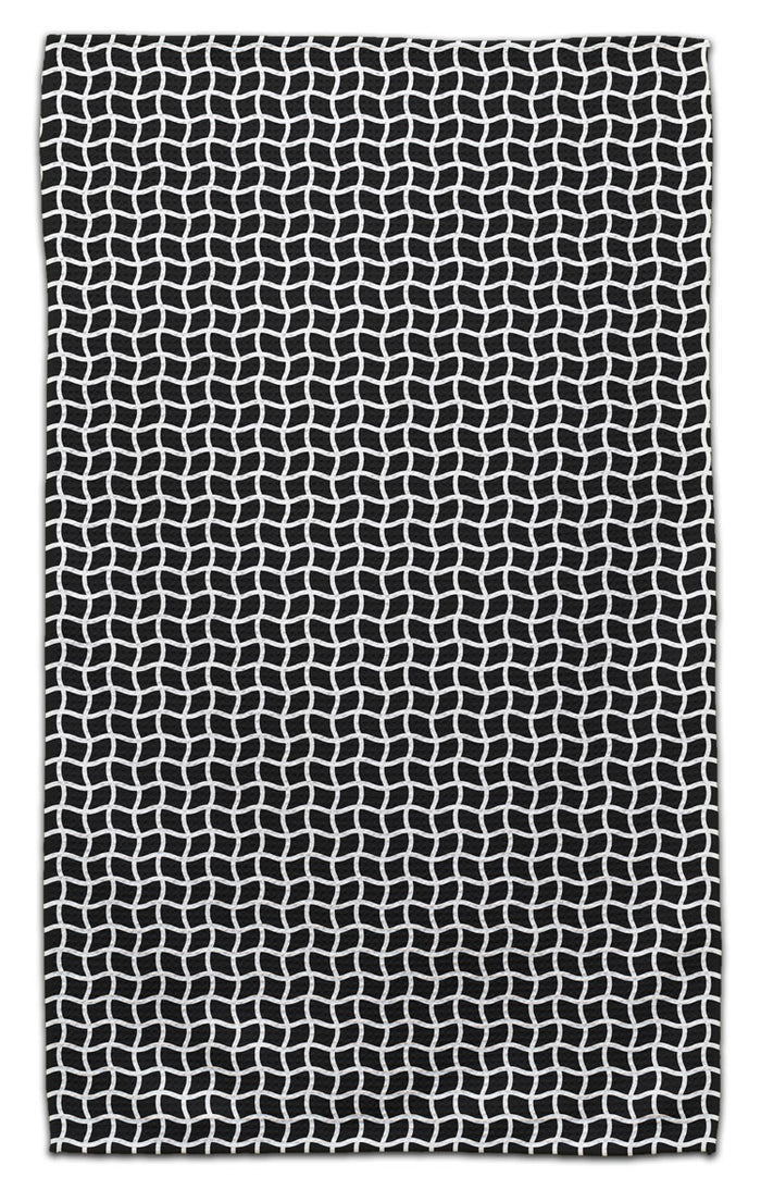 Black and White Wavy Mesh Eco-Friendly Towel