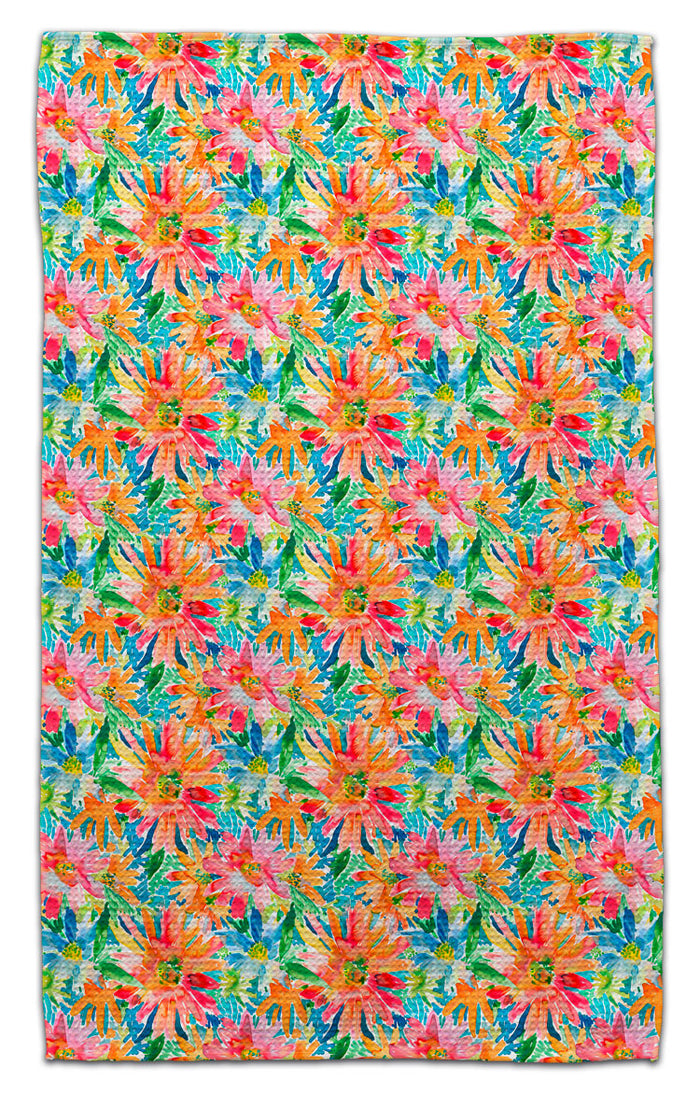 Vibrant Large Spring Flowers Eco-Friendly Towel