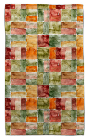 Dark Water Color Squares Eco-Friendly Towel
