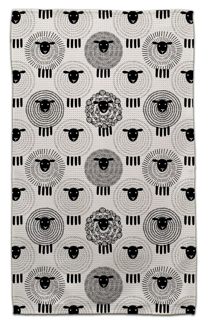Black and White Sheep Eco-Friendly Towel