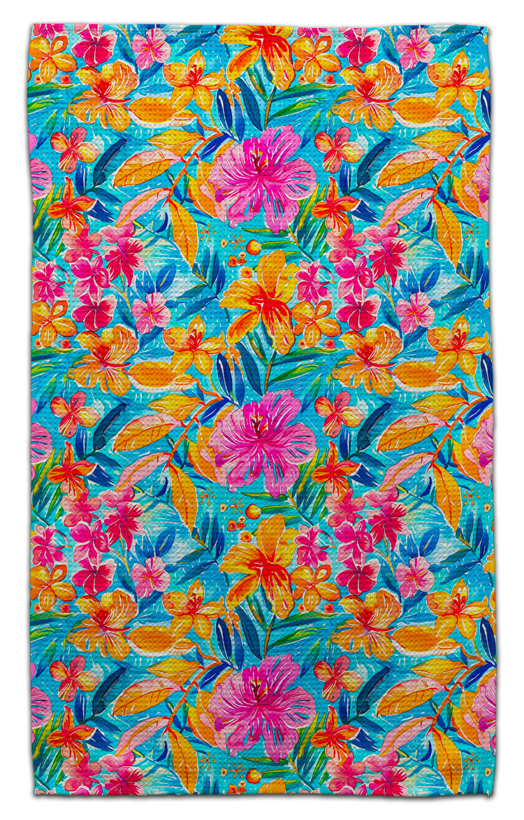 Pink & Orange Flowers Eco-Friendly Towel