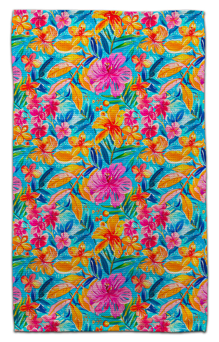 Pink & Orange Flowers Eco-Friendly Towel