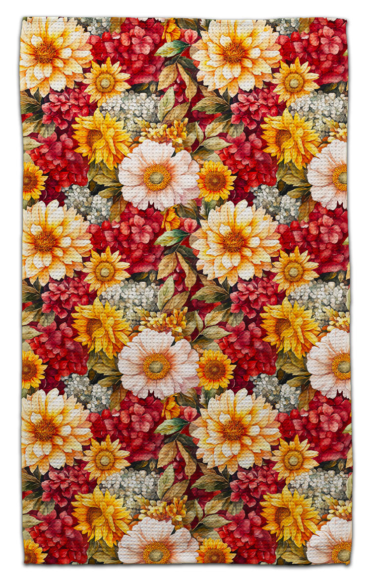 Zinnias and Sunflowers Eco-Friendly Towel