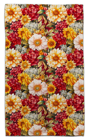Zinnias and Sunflowers Eco-Friendly Towel