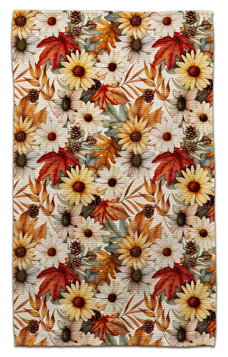 Pine Cones and Daisies Eco-Friendly Towel