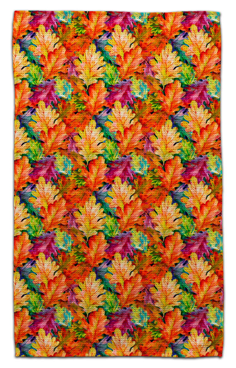 Tri-Color Oak Leaves Eco-Friendly Towel