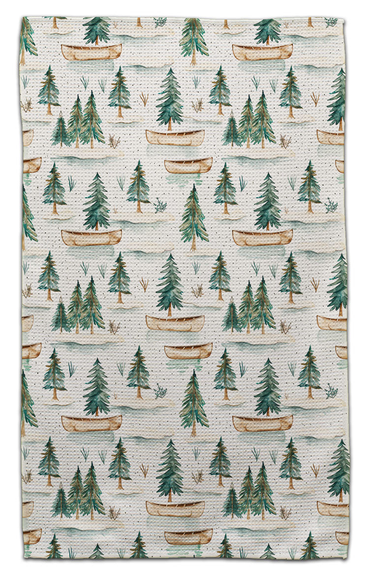 Canoes and Pine Trees Eco-Friendly Towel