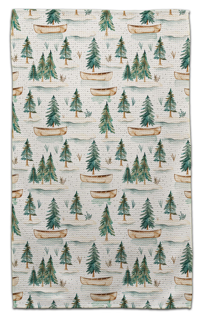 Canoes and Pine Trees Eco-Friendly Towel