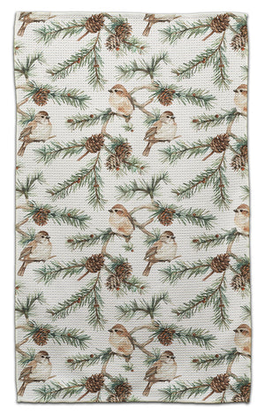 Sparrows & Pine Cones Eco-Friendly Towel