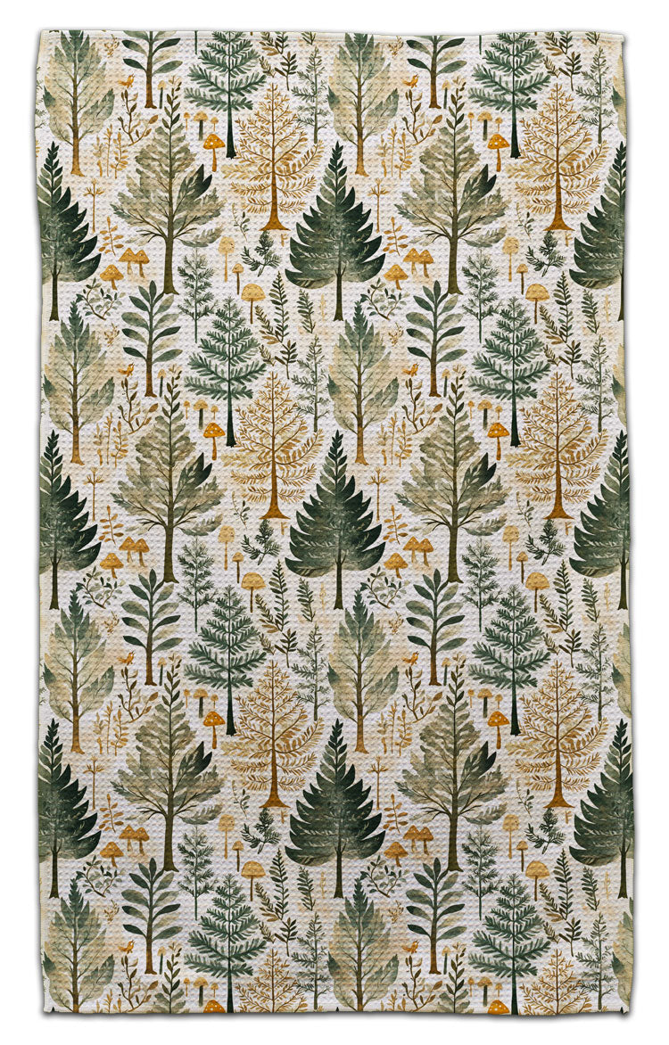 Forest Trees and Mushrooms Eco-Friendly Towel