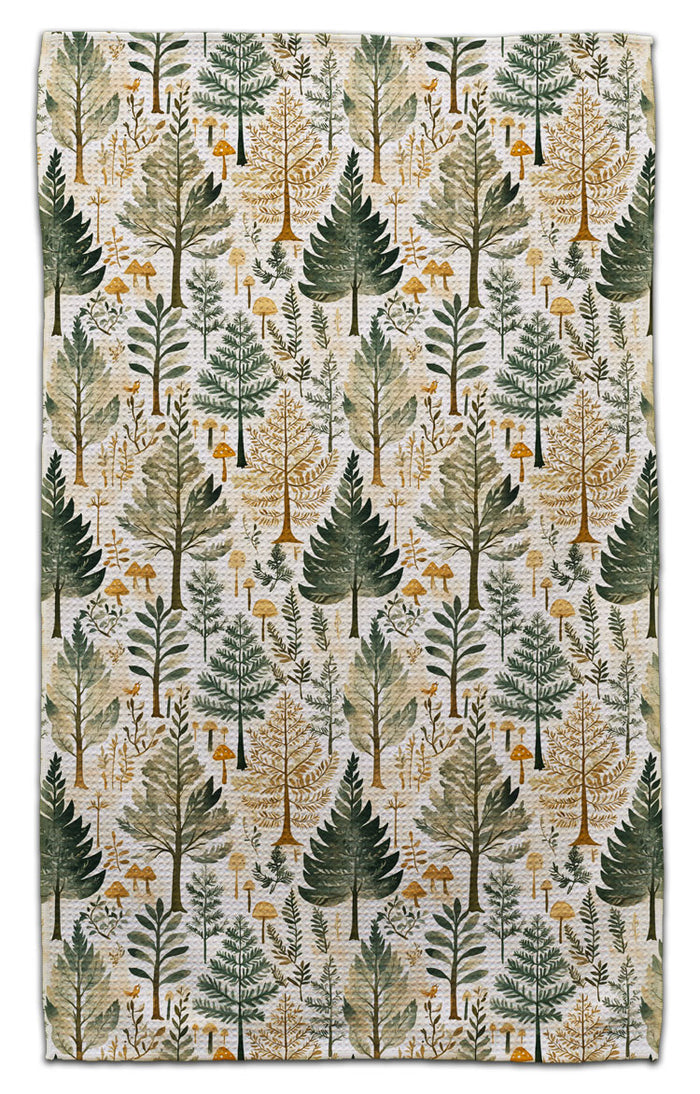 Forest Trees and Mushrooms Eco-Friendly Towel