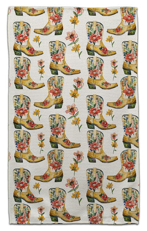 Cowgirl Boots and Flowers Eco-Friendly Towel