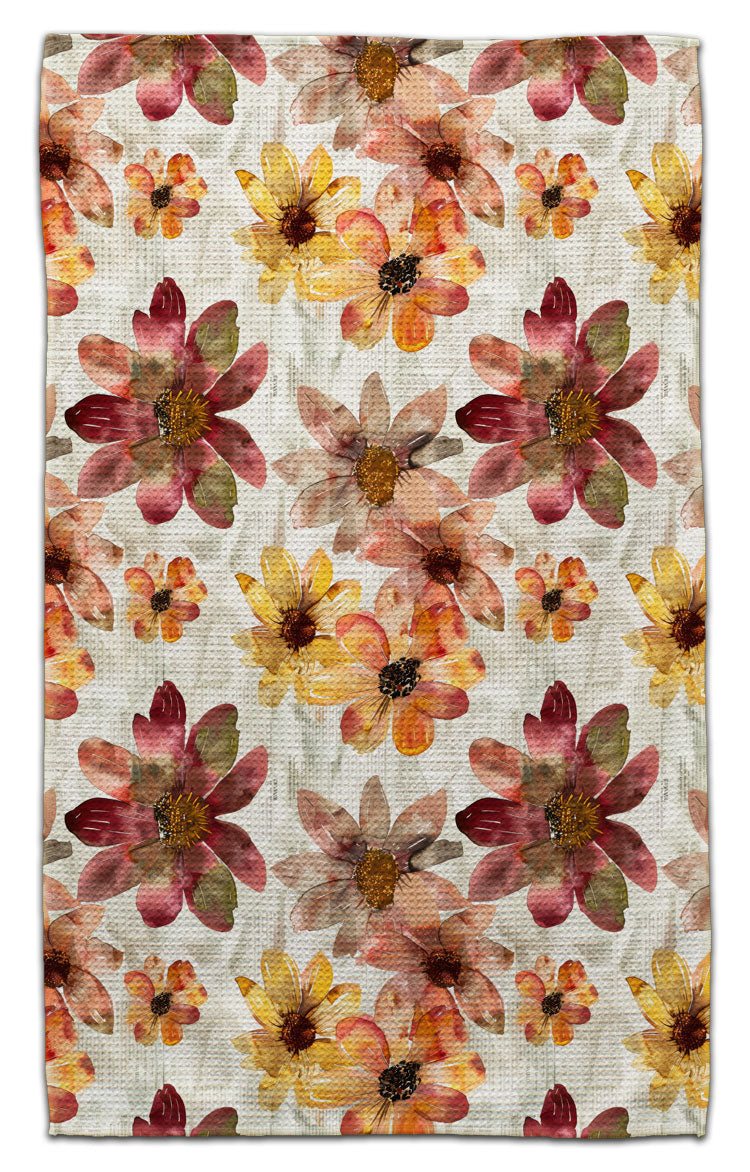 Autumn Leaves on Newspaper Eco-Friendly Towel