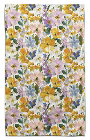 Muted Purple & Orange Fall Flowers Eco-Friendly Towel