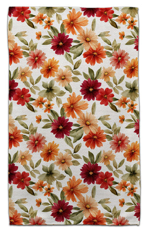 Autumn Colorful Daisies with Leaves Eco-Friendly Towel