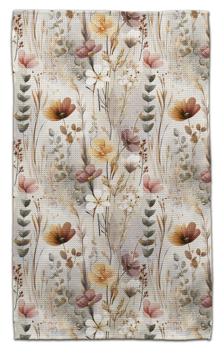 Watercolor Fall Boho Flowers Eco-Friendly Towel - CJ Bella Co.
