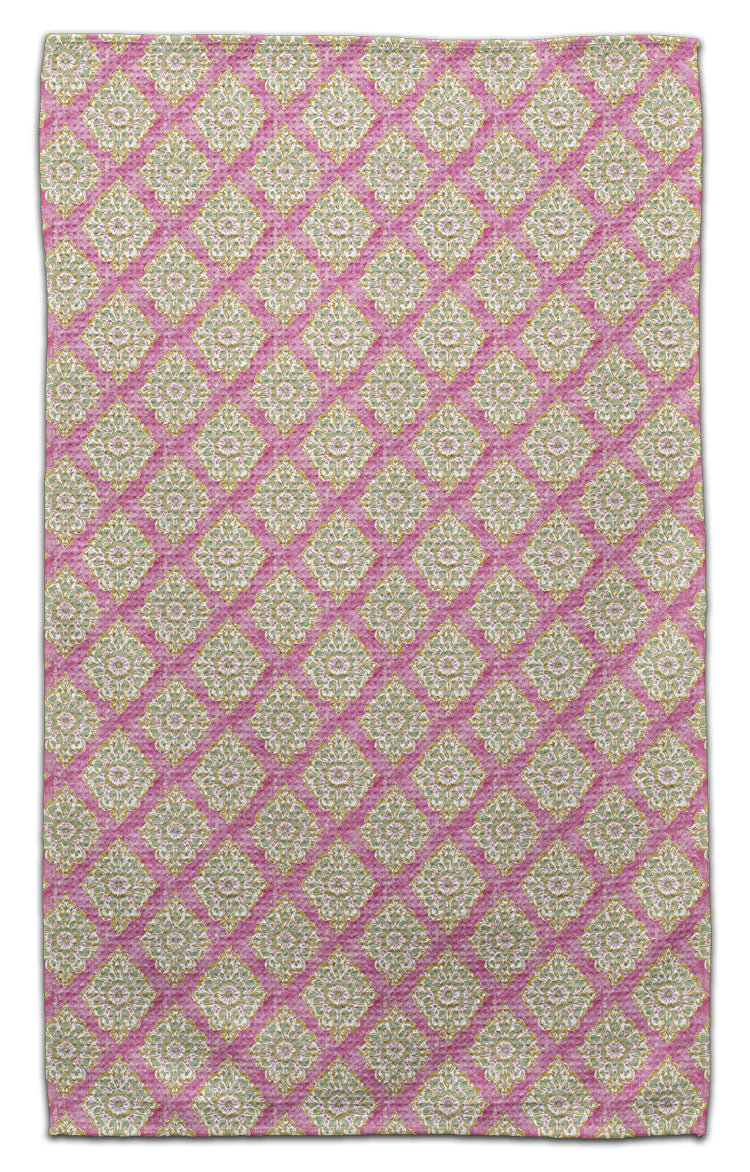 Boho Diagonal Raspberry Eco-Friendly Towel
