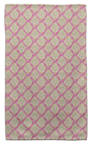 Boho Diagonal Raspberry Eco-Friendly Towel