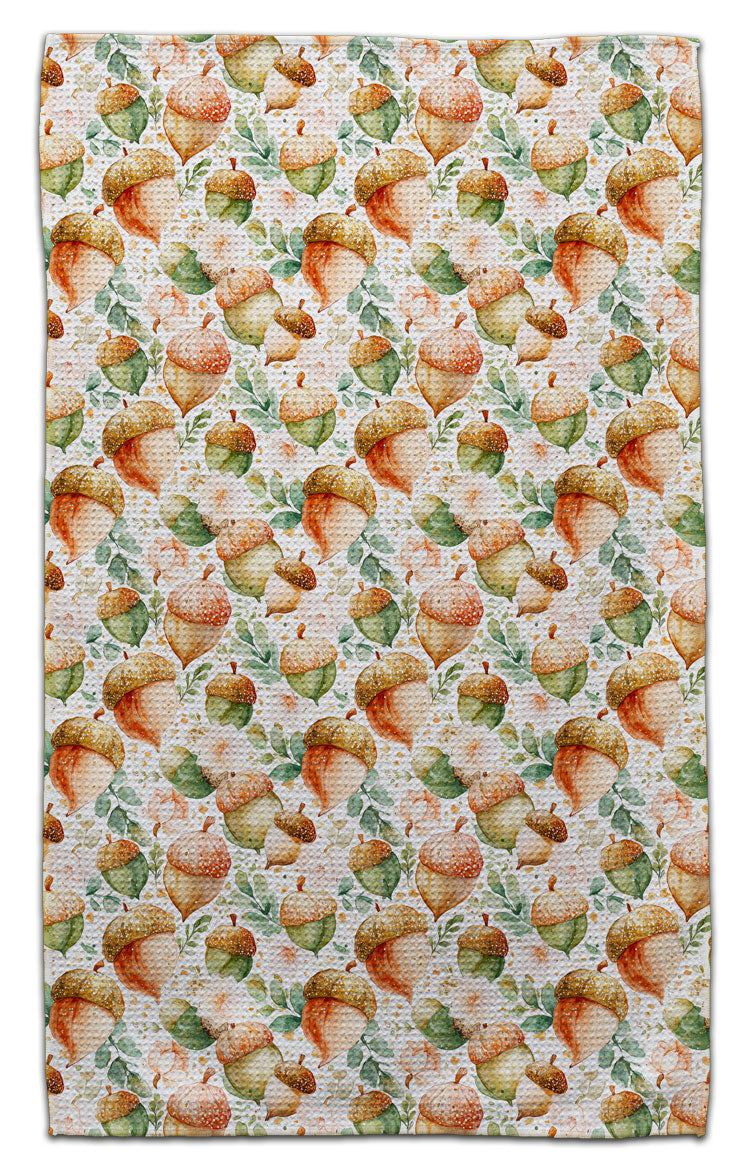 Acorns Waffle Weave Towel