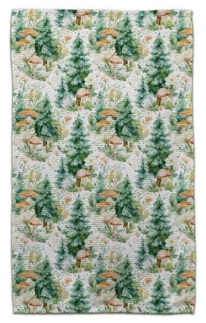 Mushrooms and Pine Trees Eco-Friendly Towel
