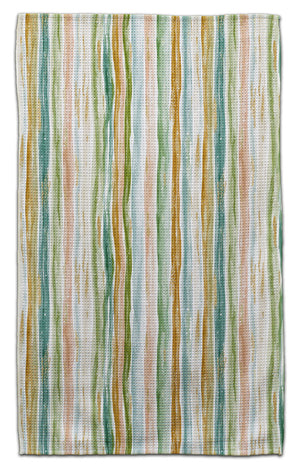 Green & Gold Vertical Stripes Eco-Friendly Towel