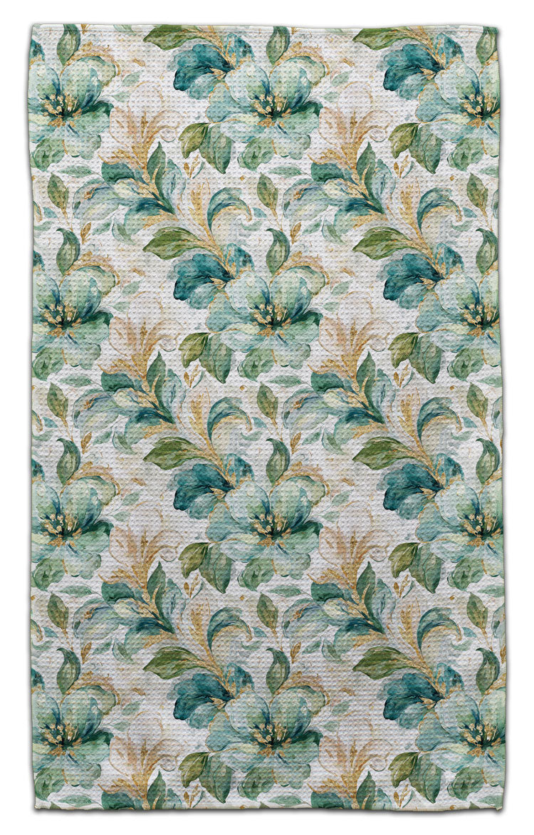 Green & Gold Lilies Eco-Friendly Towel