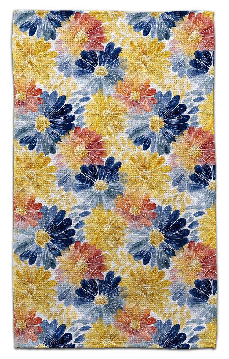 Blue and Gold Asters Eco-Friendly Towel