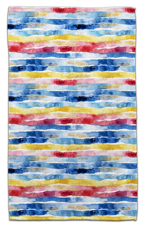 Red, Blue, & Gold Horizontal Stripes Eco-Friendly Towel