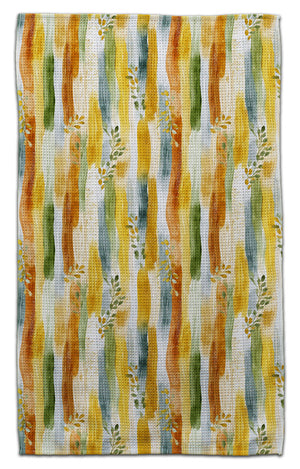 Green & Gold Vertical Stripes Eco-Friendly Towel