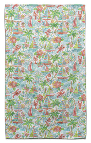 Sailboats and Lobsters Eco-Friendly Towel