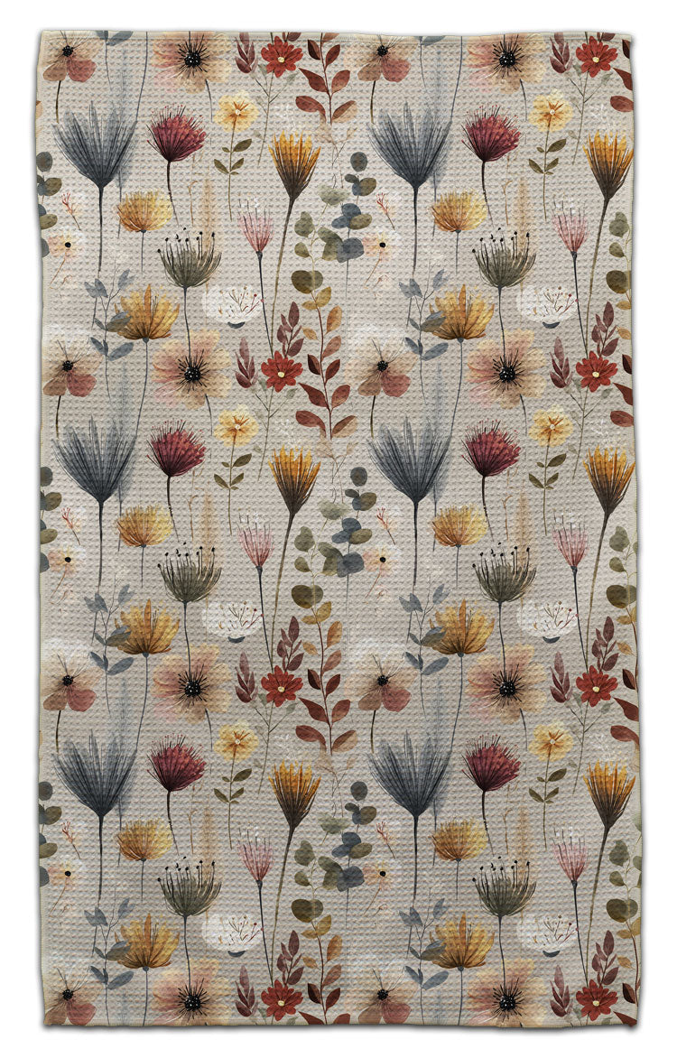 Muted Boho Puffy Flowers Eco-Friendly Towel - CJ Bella Co.