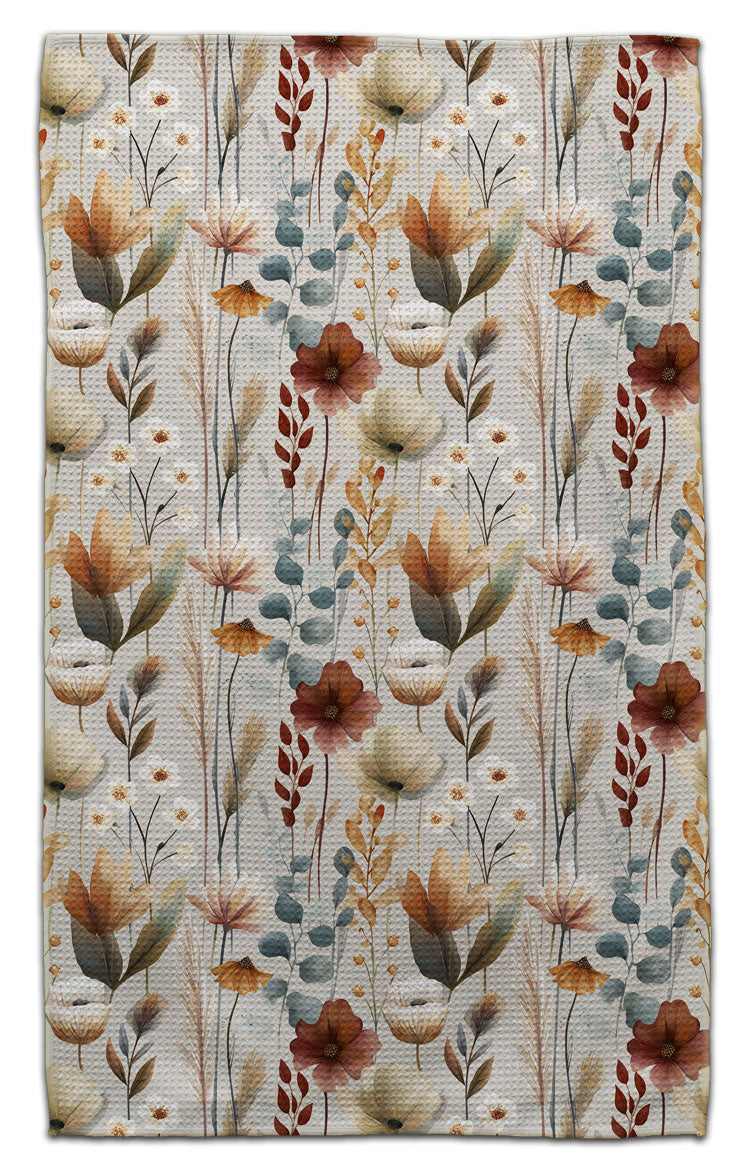 Muted Boho Flower Varieties Eco-Friendly Towel