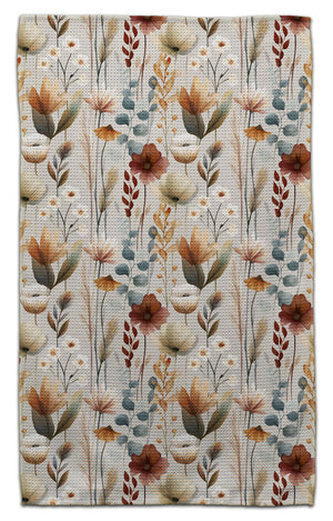 Muted Boho Flower Varieties Eco-Friendly Towel