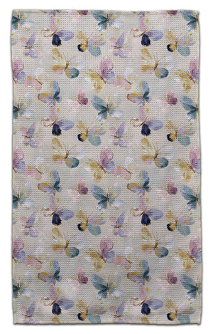 Butterflies on Gray Background Eco-Friendly Towel
