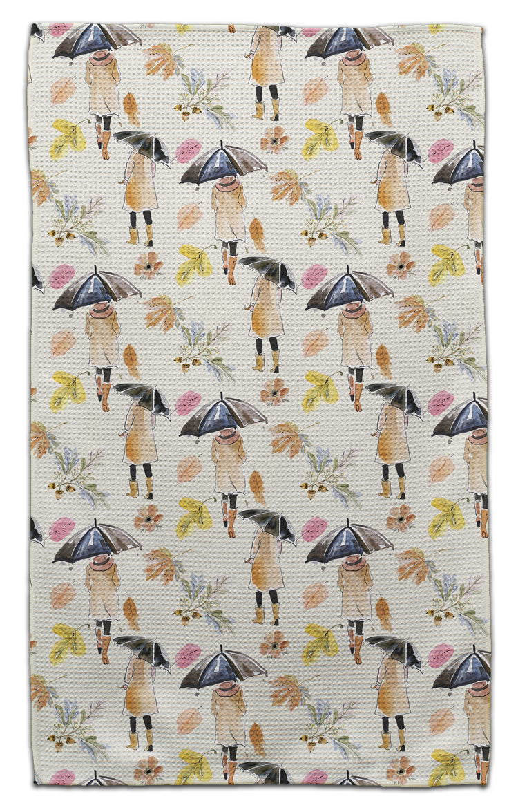 Woman with Umbrella Eco-Friendly Towel