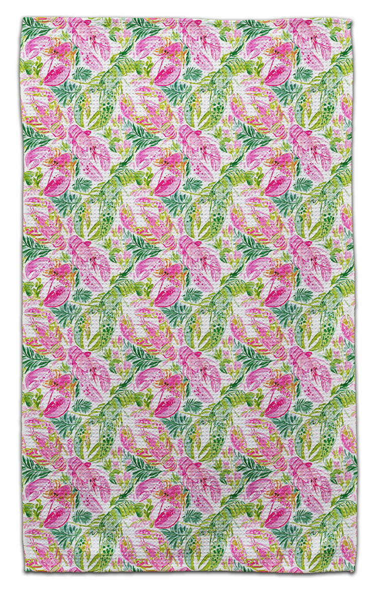 Pink & Green Lobsters Eco-Friendly Towel