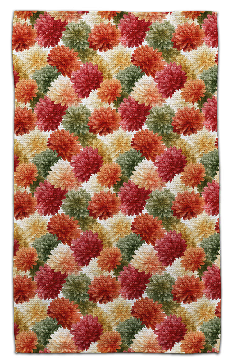 Red, White, & Green Zinnias Eco-Friendly Towel