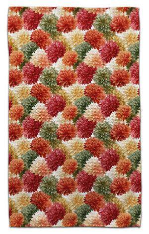 Red, White, & Green Zinnias Eco-Friendly Towel