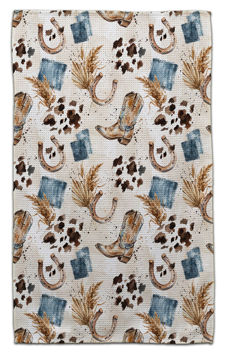 Cowboy Boots & Horseshoes Eco-Friendly Towel