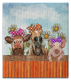 Barn Animals Dishcloth