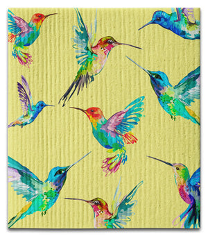 Hummingbird Yellow Dishcloth