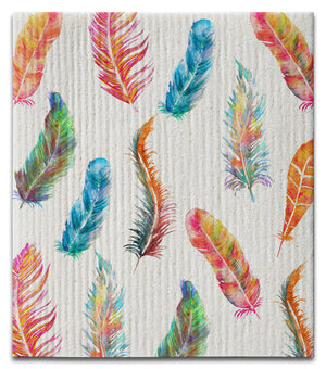 Feathers Water Color Dishcloth